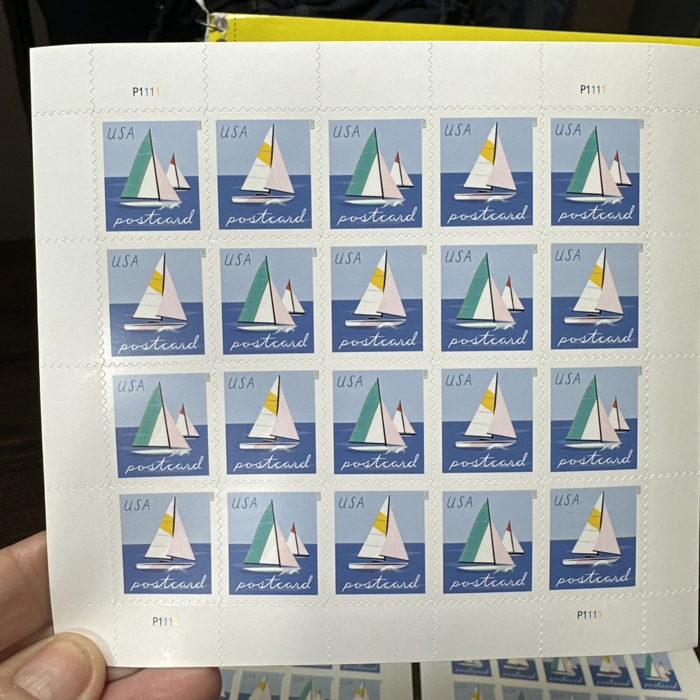 USPS Postcard 2022 Forever Postage Stamps Sailboats 5 Sheets of 20 Never Expire - Picture 7 of 12